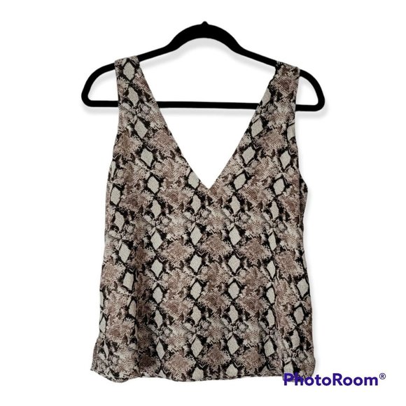Leith Snake Print V Neck Tank Top Size Small - Picture 1 of 5